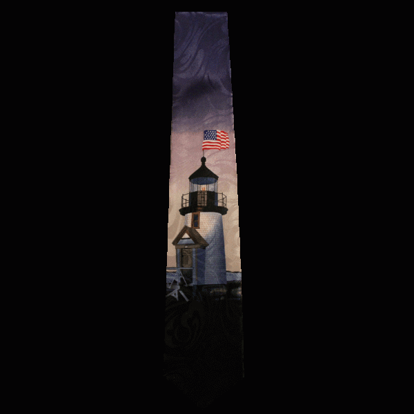 Lighthouse American Flag